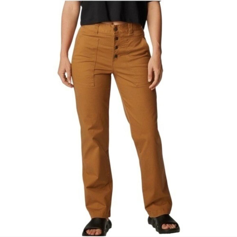 Columbia Holly Hideaway Pants Delta Brown Utility Button Fly 18W Regular NEW